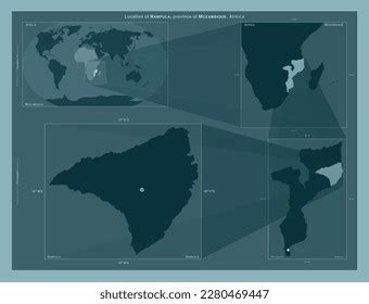 nampula province mozambique diagram showing location stock illustration