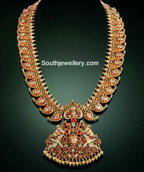 Ruby Kundan Mango Haram Indian Jewellery Designs