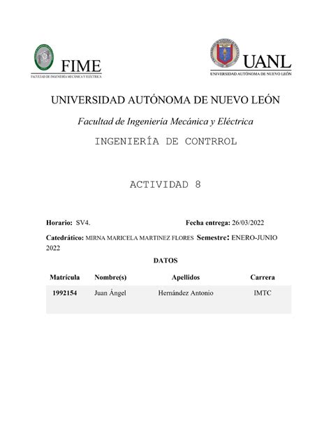 Tareas De Ingenier A De Control Ejercicios Resueltos Ingenier A De