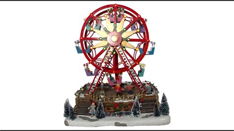 Illuminated And Animated Christmas Fair Ferris Wheel Scene Youtube