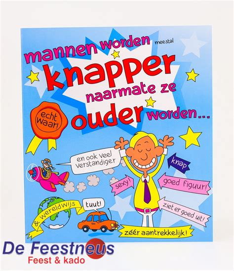 Wenskaarten Mannen Cartoon De Feestneus Feest En Kado