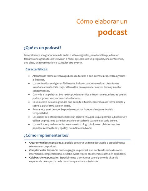 Como Elaborar Un Podcast C Moelaborar Un Podcast Qu Es Un Podcast