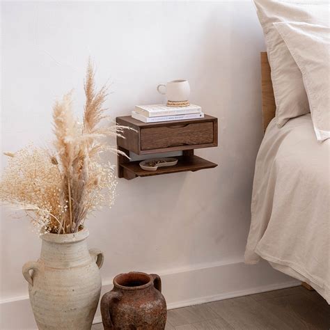 Oak Floating Bedside Table Dark Oak Urbansize