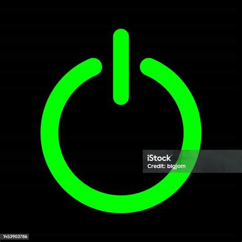 Green Switch Button On Black Background Stock Illustration Download