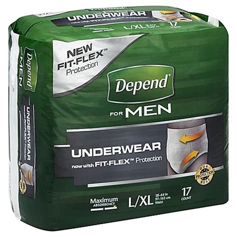 Depend For Men 17-Count Large/Extra-Large Super Plus Underwear - Bed ...