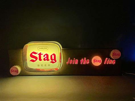 Vintage Stag Beer Light Up Motion Advertising Sign Matthew Bullock