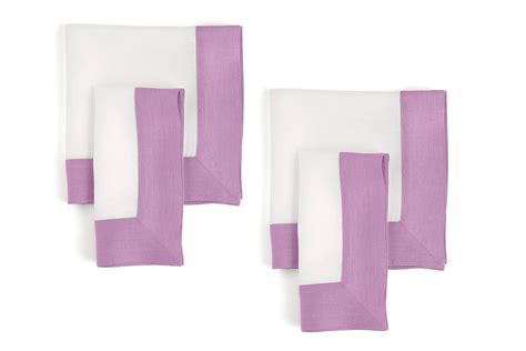 Solino Home Linen Napkins 20 X 20 Inch 100 Pure Linen Violet And