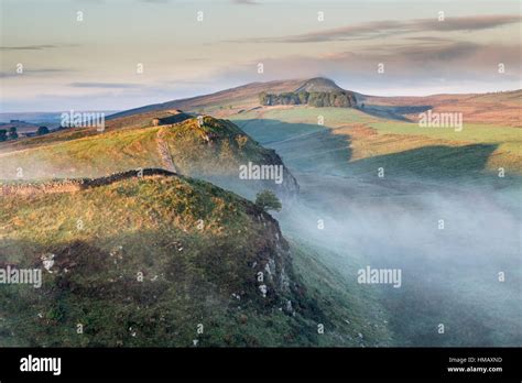 Hadrian S Wall Early Morning Autumnal Mist Cloaks The Low Ground Below