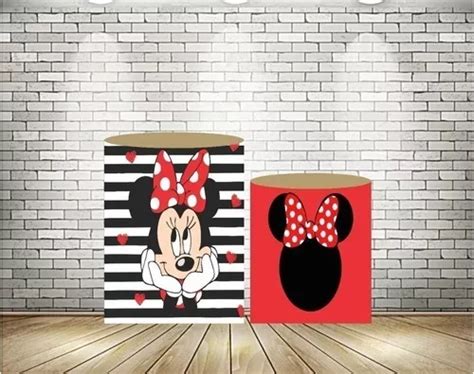 Capas De Cilindros Em Lona Minnie Vermelha Pe As Parcelamento