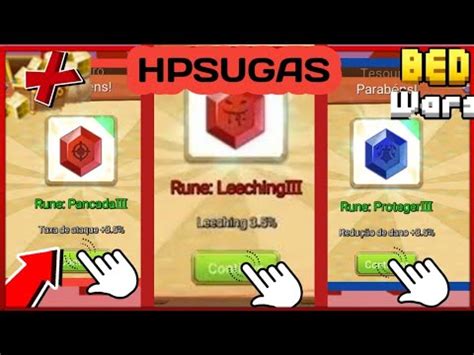 COMO CONSEGUIR HPSUGAS LEVEL 3 DE GRAÇA E OUTRAS RUNAS NO BED WARS DO