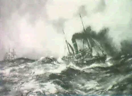 The Steam Ship Deborah Ploughing Through A Storm By Charles Edward