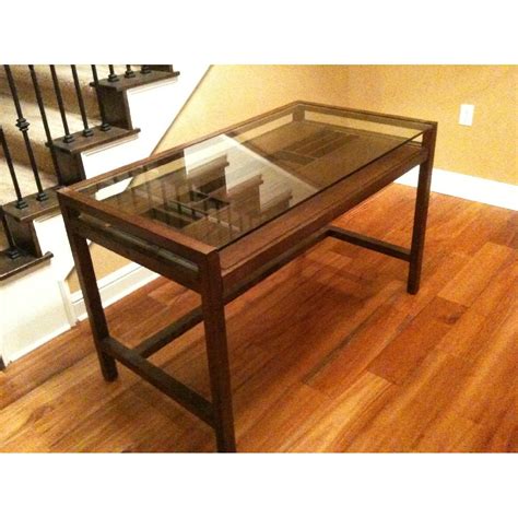 Crate And Barrel Glass Top Office Desk Aptdeco