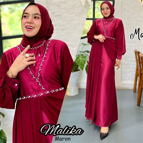 jual malika gamis pesta gamis kondangan muslimah shopee indonesia