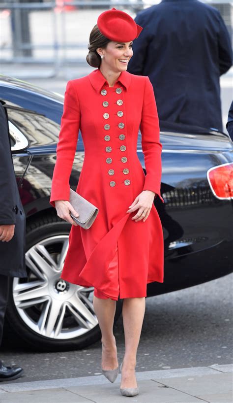 Kate Middleton Wows In Gorgeous Red Coat And Hat Combo For Commonwealth