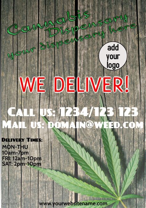 Cannabis Pharmacy Delivery Dispensary Flyer Template Postermywall