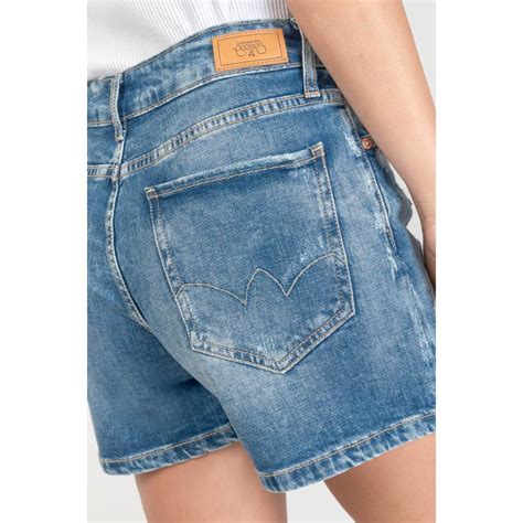 Short Mosta En Jeans Bleu Fermeture Asym Trique Suisses