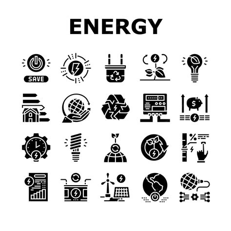 Premium Vector Energy Saving Tool Collection Icons Set Vector