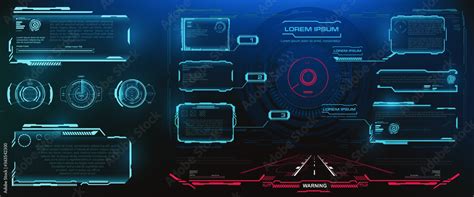 Hud Ui Gui Futuristic Frame User Interface Screen Elements Set Set