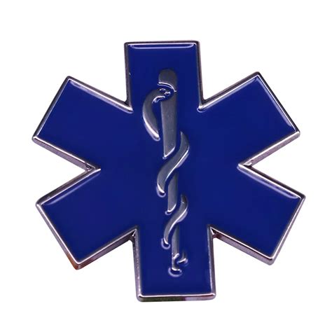 Star Of Life Nursing Ambulance Lapel Pin Badge Pin Emt Ems Blue Enamel