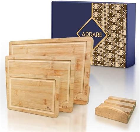 ADDARE Tablas para Picar de Bambú Gruesas de Madera para Cocina Juego