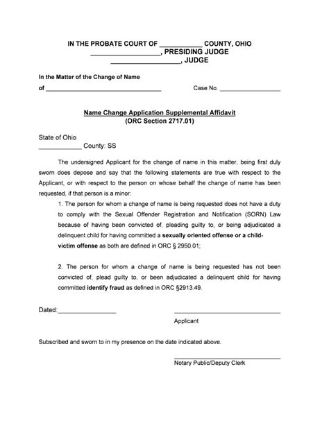 In The Probate Court Of County Ohio Form Fill Out And Sign Printable