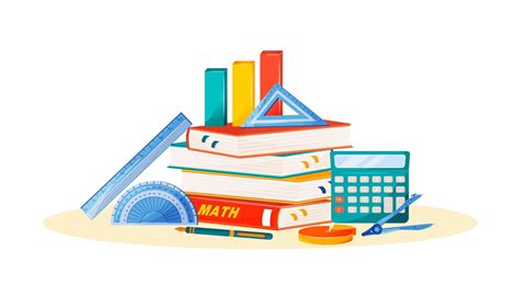 Maths books and supplies 1759746 Vector Art at Vecteezy