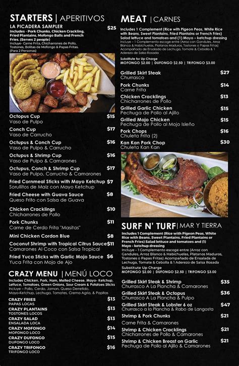 Menu At Gandules Grill Restaurant Lehigh Acres