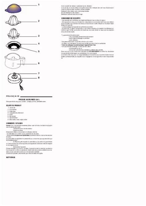 Notice Presse Agrume SEB 8309 PRESSE AGRUMES PREP LINE Trouver Une