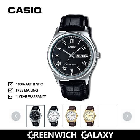 Casio Leaher Analog Watch MTP V006 Series Shopee Singapore