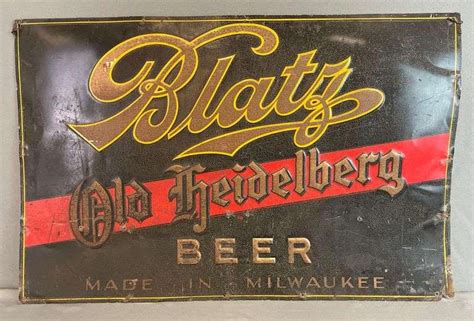 Vintage Blatz Old Heidelberg Beer Advertising Metal Sign Matthew