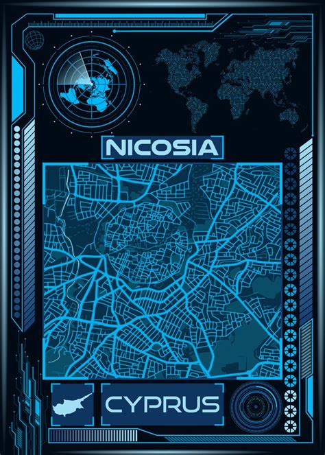 NICOSIA MAP CYPRUS Poster By Artistic Paradigms Displate