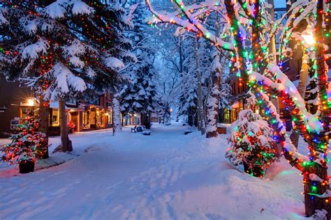 christmas street wallpapers wallpaper cave