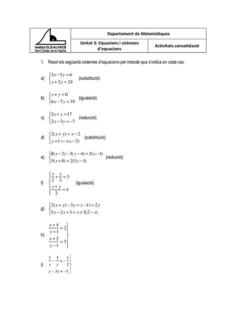 Exercicis Unitat Apart Eso Departament De Matem Tiques Unitat