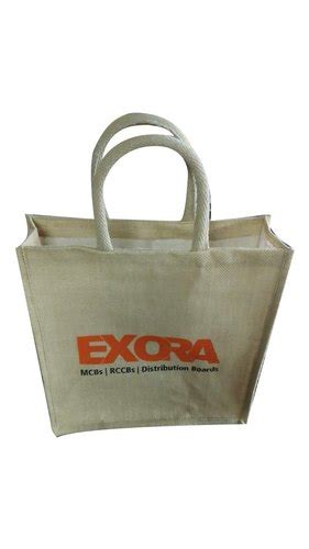 Loop Handle Open Printed Jute Carry Bag Size Dimension 12 5 X 10 X 5