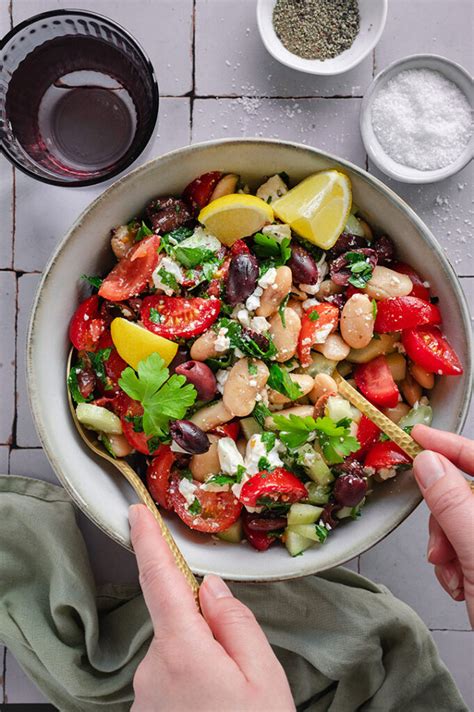 Griechischer Bohnensalat mit weißen Bohnen und Feta Use Your Food