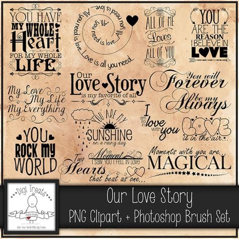 Our Love Story Word Art PNG Clip Art Photoshop Brush Set - Etsy Australia