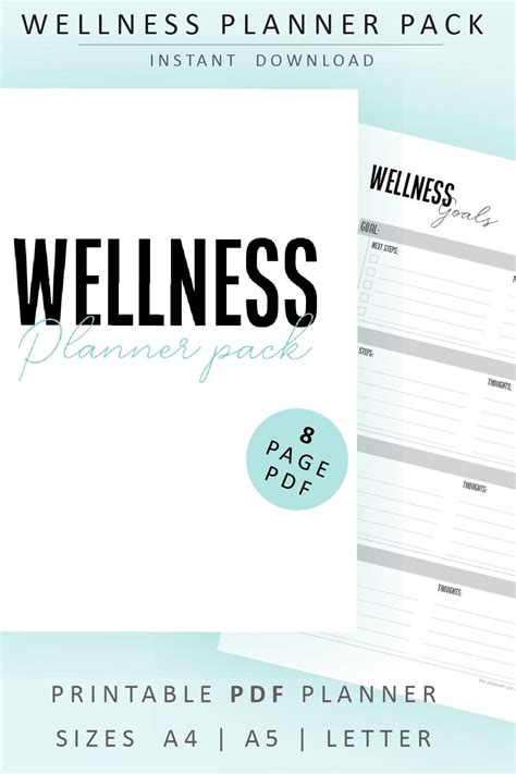 Wellness Planner Printableincludes Weekly Wellness Charts Etsy In