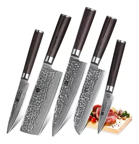 Juego De 5 Cuchillos De Cocina Xinzuo Acero Damasco 67 Capas Cuotas