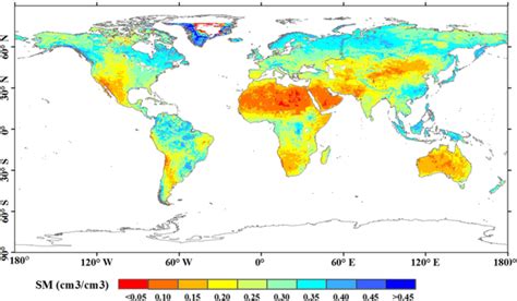 Multi Year Mean Of The Global Soil Moisture From To The