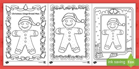 Christmas Gingerbread Man Colouring Activity Twinkl