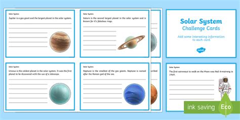 Finish The Solar System Fact Cards Teacher Made