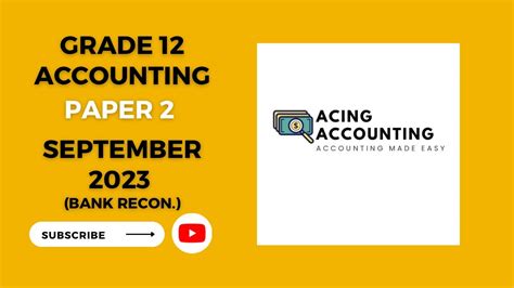 Grade Accounting Paper Sep Bank Reconciliation And Vat