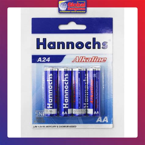 BATERAI ALKALINE A24 AA 4pcs - HANNOCHS - globalbangunan Store