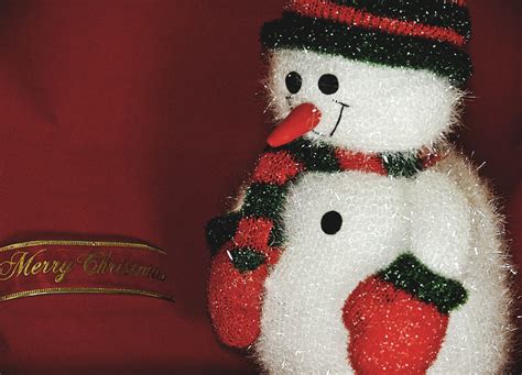 Snowman Merry Christmas Greeting Free Stock Photo - Public Domain Pictures