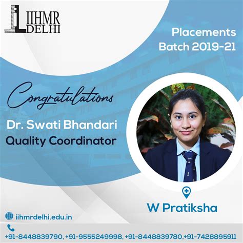 Iihmr Delhi On Twitter Congratulations Dr Swati Bhandari For