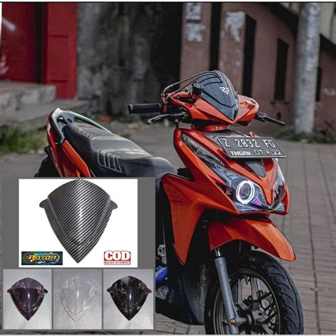 Jual Visor Variasi Vario Universal Bahan Akrilik Warna Hitam Smoke