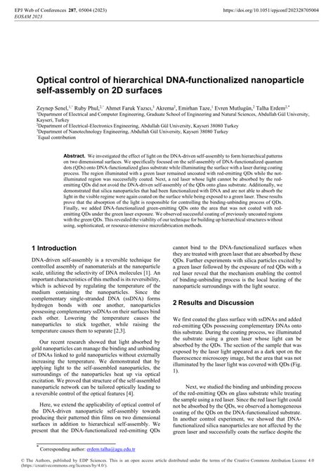 PDF Optical Control Of Hierarchical DNA Functionalized Nanoparticle