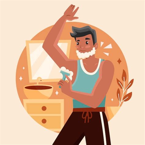 Ilustración de afeitado de hombre dibujado a mano Vector Gratis