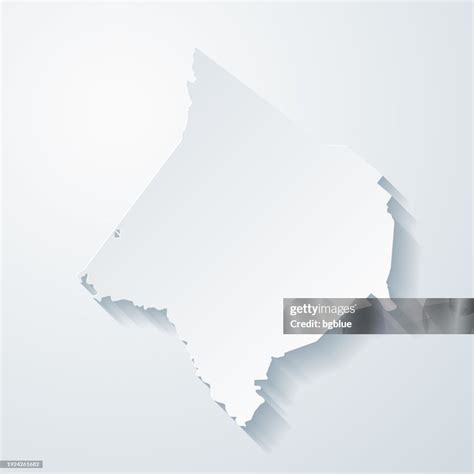 Newton County Georgia Map With Paper Cut Effect On Blank Background