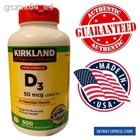 Kirkland Signature Extra Strength Vitamin D3 50 Mcg 600 Softgels